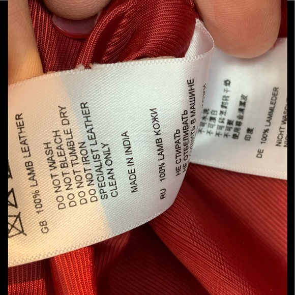 REISS 1971 Becky Lamb Multi-Zip Biker Jacket - Picture 5 of 8